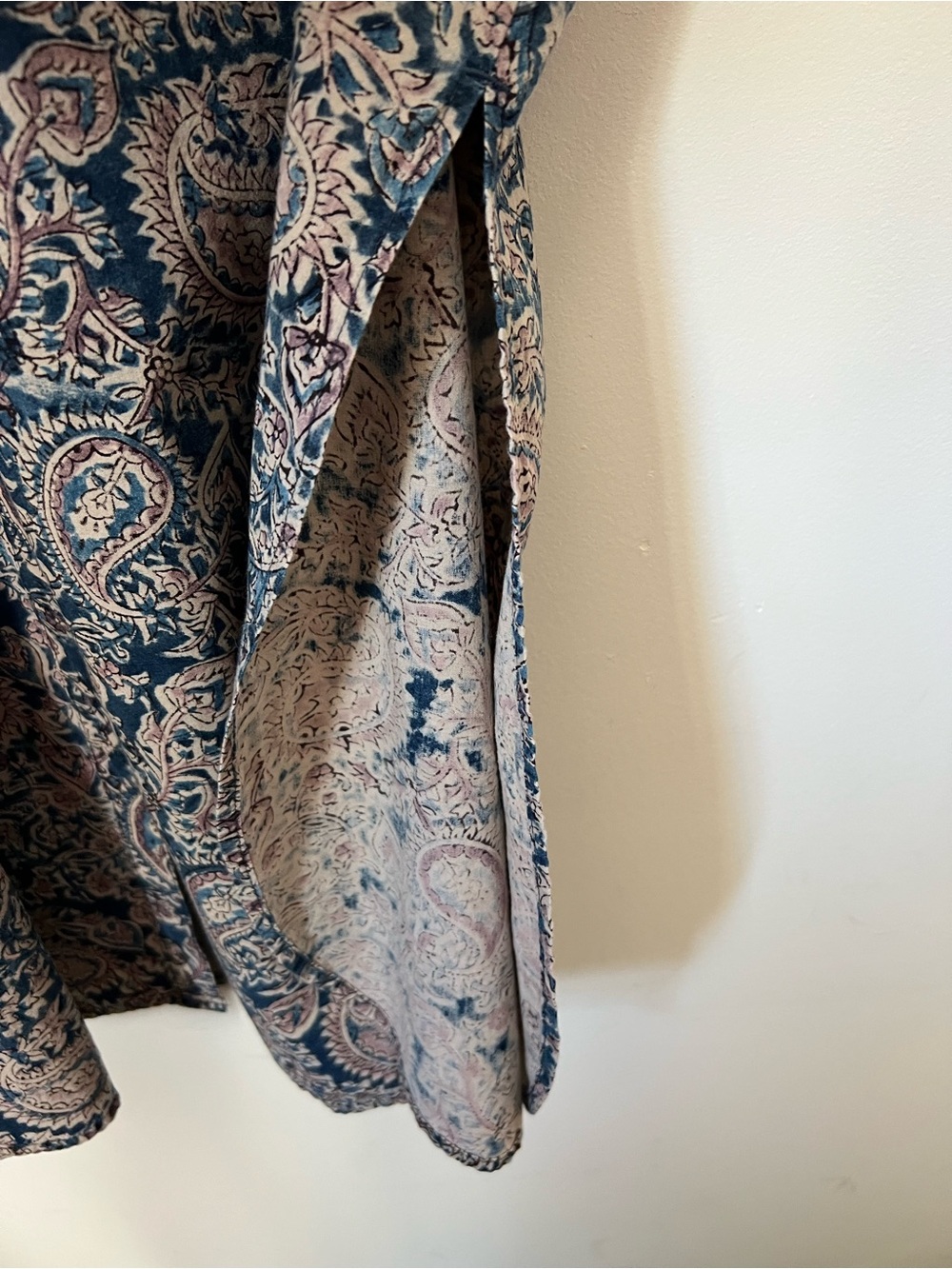 Pure Jill Floral Paisley Maxi Dress Blue Pink Organic Cotton Button Front M NEW - Picture 14 of 16